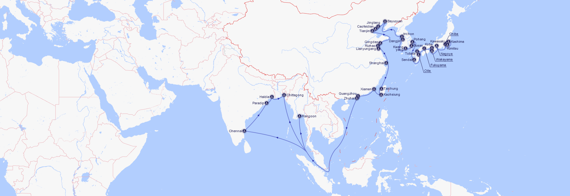 远东至印东/孟加拉航线
